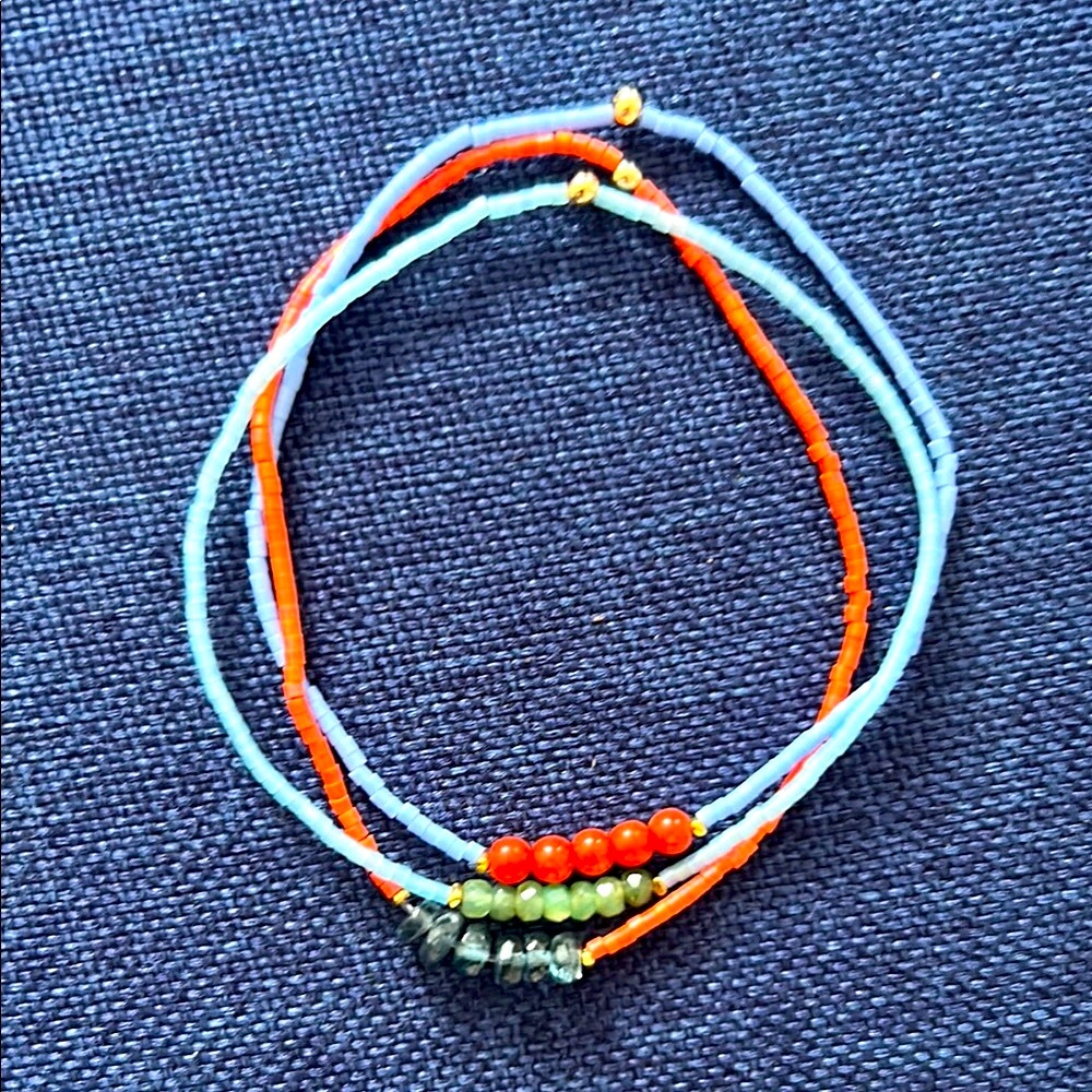 Tri-Color Beaded Friendship Bracelet Set